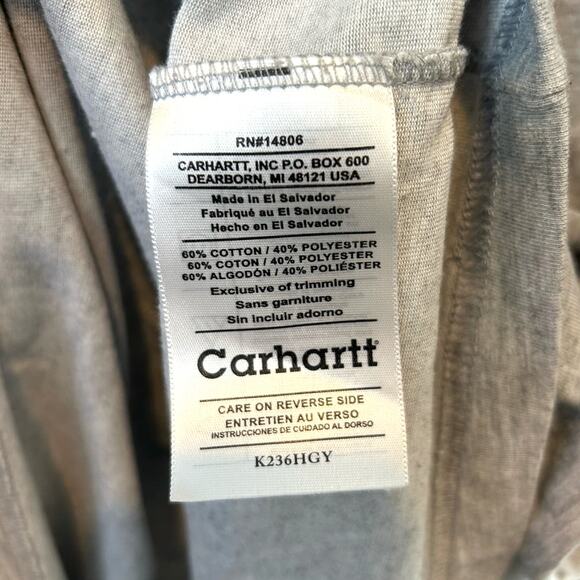 Carhartt Polo Heather Gray Men's 2XL Front Pocket - Picture 5 of 6